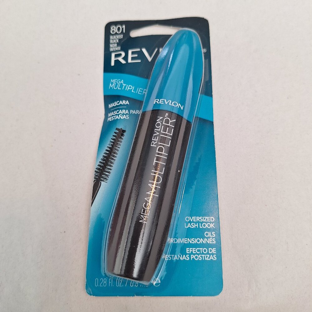 Revlon Mega Multiplier Mascara 801 BLACKEST BLACK 0.28 Fl Oz‎ New In Package